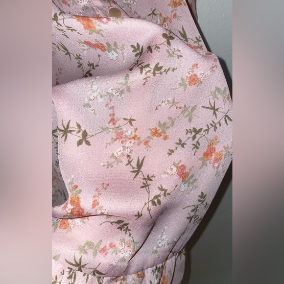 Sheer Pink Floral Blouse - Picture 4 of 5